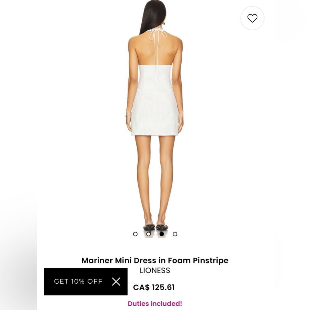 Lioness Foam Pinstripe Mariner Mini Dress - Picture 2 of 5